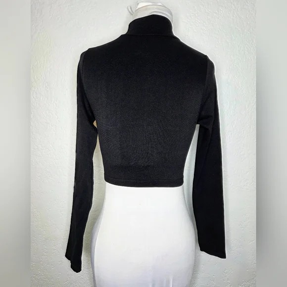 Free People For Revolve Super Crop Seamless Turtleneck Size M/L Long Sleeve - Picture 8 of 13